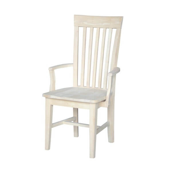 arm dining chair made with real wood