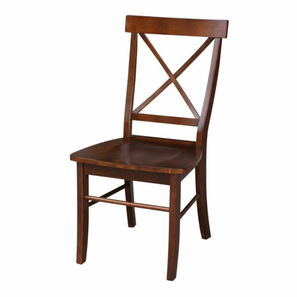 black cross-back farm chair real wood