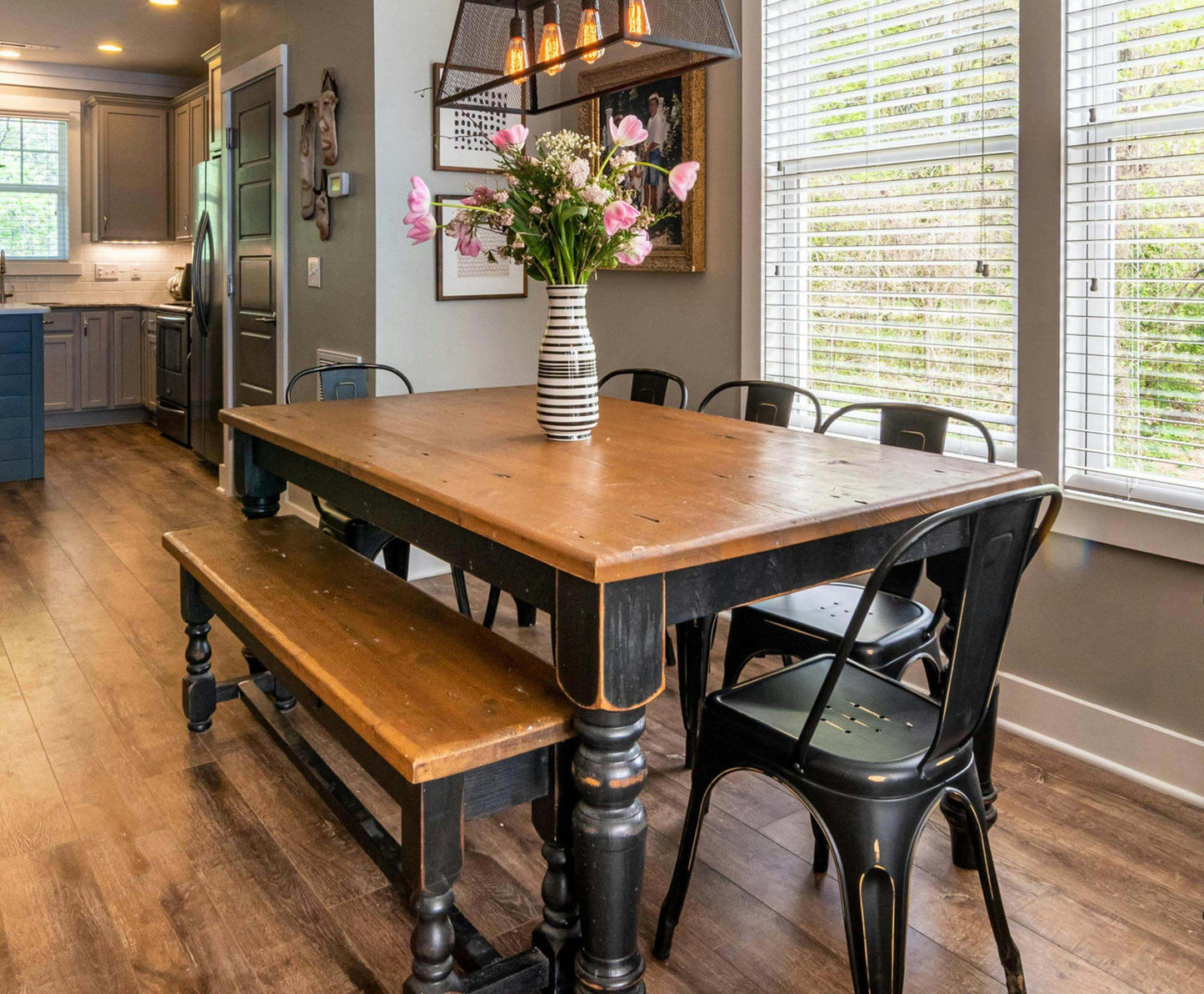 custom wooden farmhouse table handmade