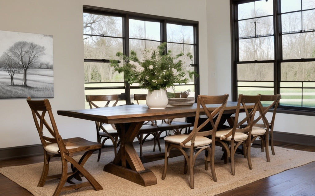 wooden custom farmhouse table