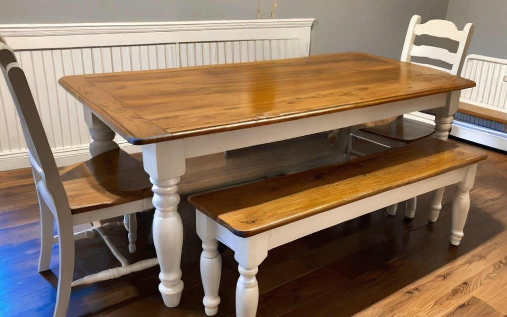 real wood farmhouse table 