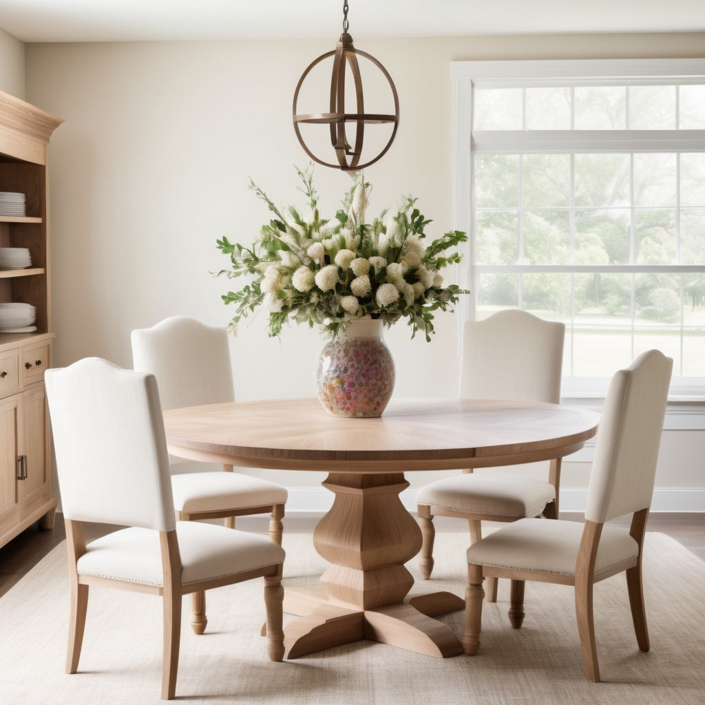 swanson round dining table real wood white